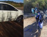 Mulher fica ferida em acidente entre carro e moto na MG-050, em Itaúna