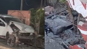 Carro colide com muro em Lagoa da Prata e deixa homem ferido