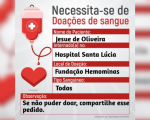Doação de sangue para Jesue de Oliveira, em Divinópolis