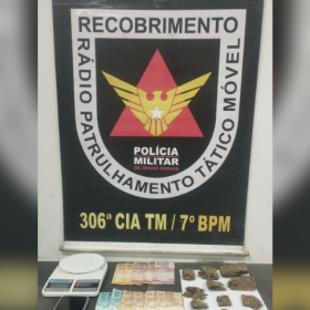 PM prende dupla por tr&aacute;fico de drogas em Bom Despacho