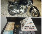PM apreende drogas e recupera moto que havia sido furtada em Divinópolis