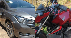 Ita&uacute;na: Motociclista fica ferido em colis&atilde;o com carro na MG-050, na entrada do bairro Santanense