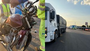 Motociclista morre ap&oacute;s acidente com caminh&atilde;o na BR-262, em Bom Despacho
