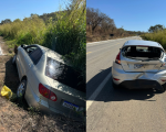 Batida entre dois carros deixa feridos na BR-494, em Divinópolis