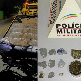 Motociclista é preso com drogas após tentar fugir da PM em Perdigão
