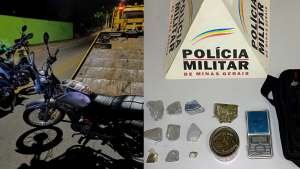 Motociclista &eacute; preso com drogas ap&oacute;s tentar fugir da PM em Perdig&atilde;o