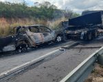 Acidente com três veículos deixa um morto e criança ferida na BR-354 em Formiga