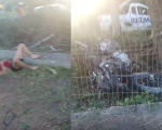 Vídeo: Casal de Divinópolis fica gravemente ferido em acidente de moto no Espírito Santo