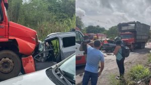 Casal morre em batida de frente entre caminhonete e caminh&atilde;o na MG-423, em Pitangui