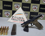 Polícia Militar apreende pistola e munições após perseguição em Arcos