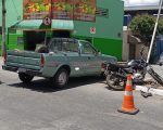 Motociclista fica ferido após batida com caminhonete na rua Goiás, em Divinópolis