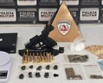 PM apreende drogas e arma de fogo no bairro Catalão, em Divinópolis