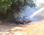Lagoa da Prata: Homem é morto a tiros e carro é incendiado