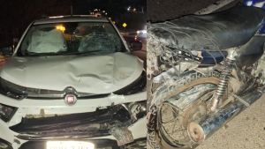 Ita&uacute;na: Motociclista tenta desviar de porco-espinho e &eacute; atingido por caminhonete