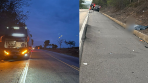 Pedestre morre atropelado por &ocirc;nibus na BR-262, em Ara&uacute;jos