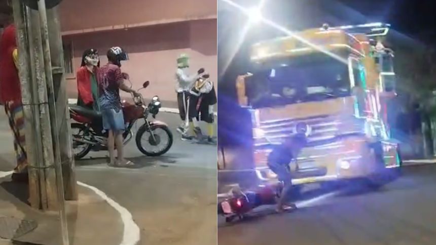 Carreta furacão se envolve em acidente com moto em Moema