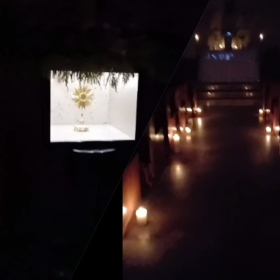 Relicário de Santa Teresinha permanece iluminado durante apagão e emociona fiéis em Divinópolis
