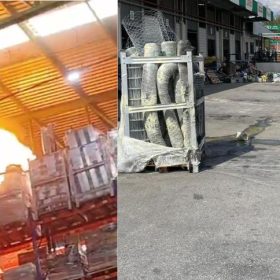 Princípio de incêndio atinge galpão de empresa de materiais de construção em Carmo do Cajuru