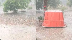 Chuva de granizo atinge Bom Despacho; Defesa Civil registra ocorr&ecirc;ncias