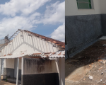 Vendaval arranca cobertura de igreja na comunidade de Papagaios, em Formiga