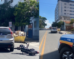 Motociclista fica ferida após bater em carro que entrava em garagem em Divinópolis