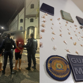 Flagrado no banheiro tentando esconder drogas, suspeito é detido com comparsas em Nova Serrana