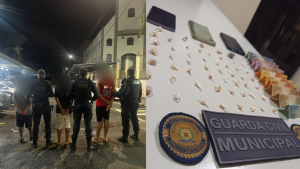 Flagrado no banheiro tentando esconder drogas, suspeito &eacute; detido com comparsas em Nova Serrana