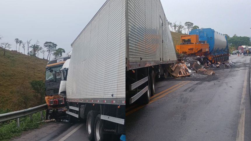 Homem morre após batida entre caminhão e carreta na BR-354, em Formiga