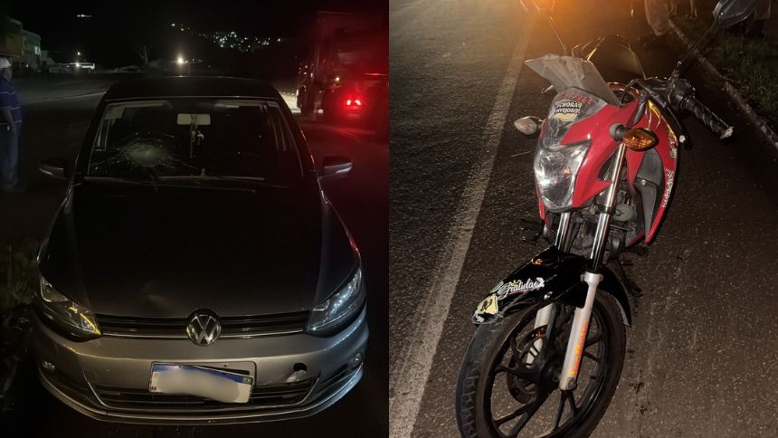 Motociclista fica ferido após acidente em trevo na MG-431, em Itaúna