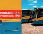 Ônibus de Divinópolis passam a ter adesivos de ponto cego após lei sancionada