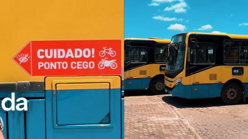 Ônibus de Divinópolis passam a ter adesivos de ponto cego após lei sancionada