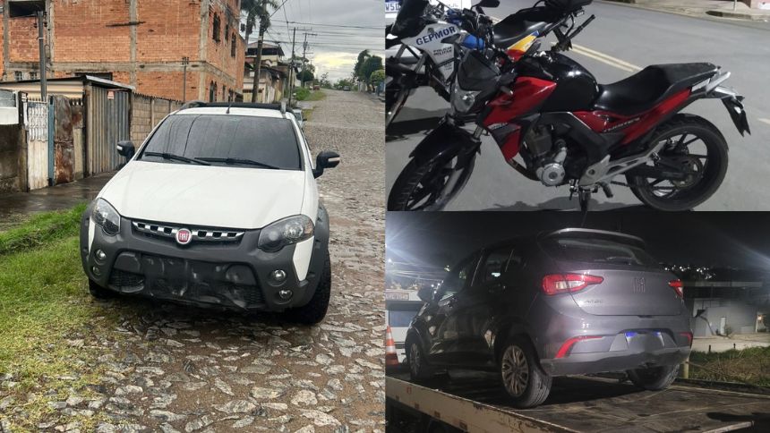 Três veículos furtados são recuperados em Divinópolis; homem é preso após fugir da PM