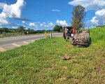 Capotamento na MG-050 em Formiga deixa três feridos