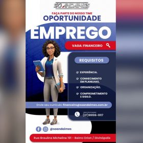 Só Andaimes está com oportunidade de emprego para o setor financeiro em Divinópolis