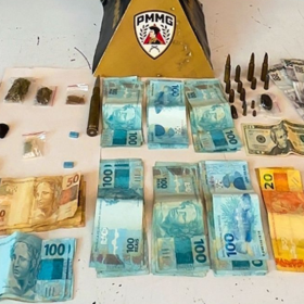 Divinópolis: Motociclista é preso com drogas e mais de R$ 7 mil