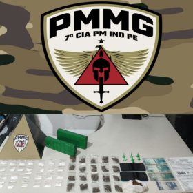 Cláudio: PM apreende barras de maconha e cocaína com motociclista que fazia ‘delivery’ de drogas