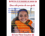Urgente: Doação de sangue para Luísa Flávia Gonçalves