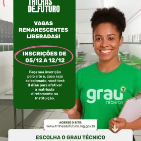 Vagas remanescentes do programa ‘Trilhas de Futuro’ são abertas nesta sexta (5)
