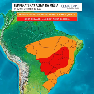 Onda de calor mant&eacute;m temperaturas acima da m&eacute;dia no Brasil e eleva risco &agrave; sa&uacute;de; Divin&oacute;polis pode chegar a 36&deg;C