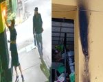Câmera flagra homem ateando fogo em fachada de comércio no Niterói, em Divinópolis
