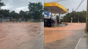 Chuva forte causa alagamentos em Nova Serrana