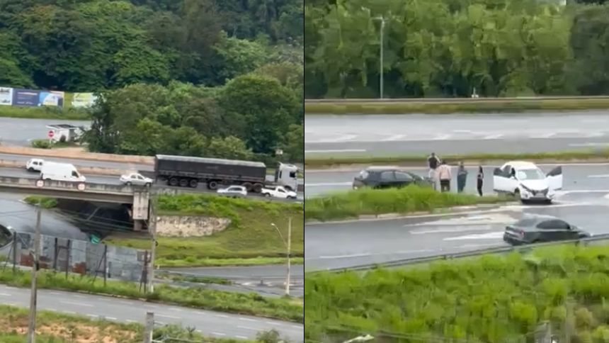V&iacute;deos: MG-050 registra tr&ecirc;s acidentes no mesmo trecho em Divin&oacute;polis