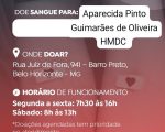 Campanha mobiliza doadores de sangue para Aparecida Pinto Guimarães de Oliveira