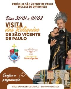 Par&oacute;quia de S&atilde;o Vicente de Paulo recebe rel&iacute;quias hist&oacute;ricas do santo