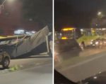 Caminhão tombado na avenida Amazonas causa congestionamento em BH