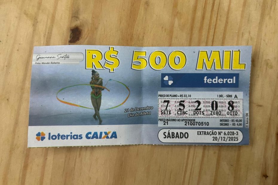 Bilhete de Divinópolis leva R$ 500 mil na Loteria Federal
