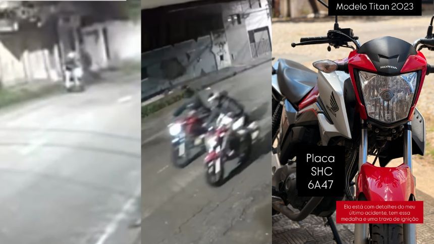 Câmera registra assalto a motociclista no Centro de Divinópolis
