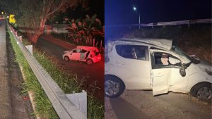 Carro capota após ser 'fechado' por outro veículo na MG-050; motorista fica ferido