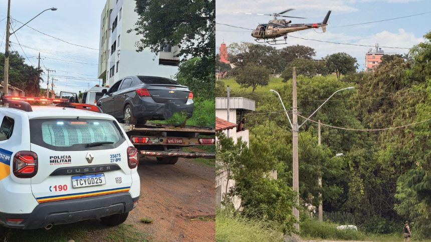 Homem é preso após perseguição com helicóptero pelas ruas de Divinópolis