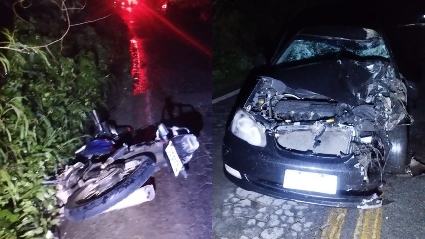 Motociclista morre ap&oacute;s batida de frente com carro em S&atilde;o Sebasti&atilde;o do Oeste